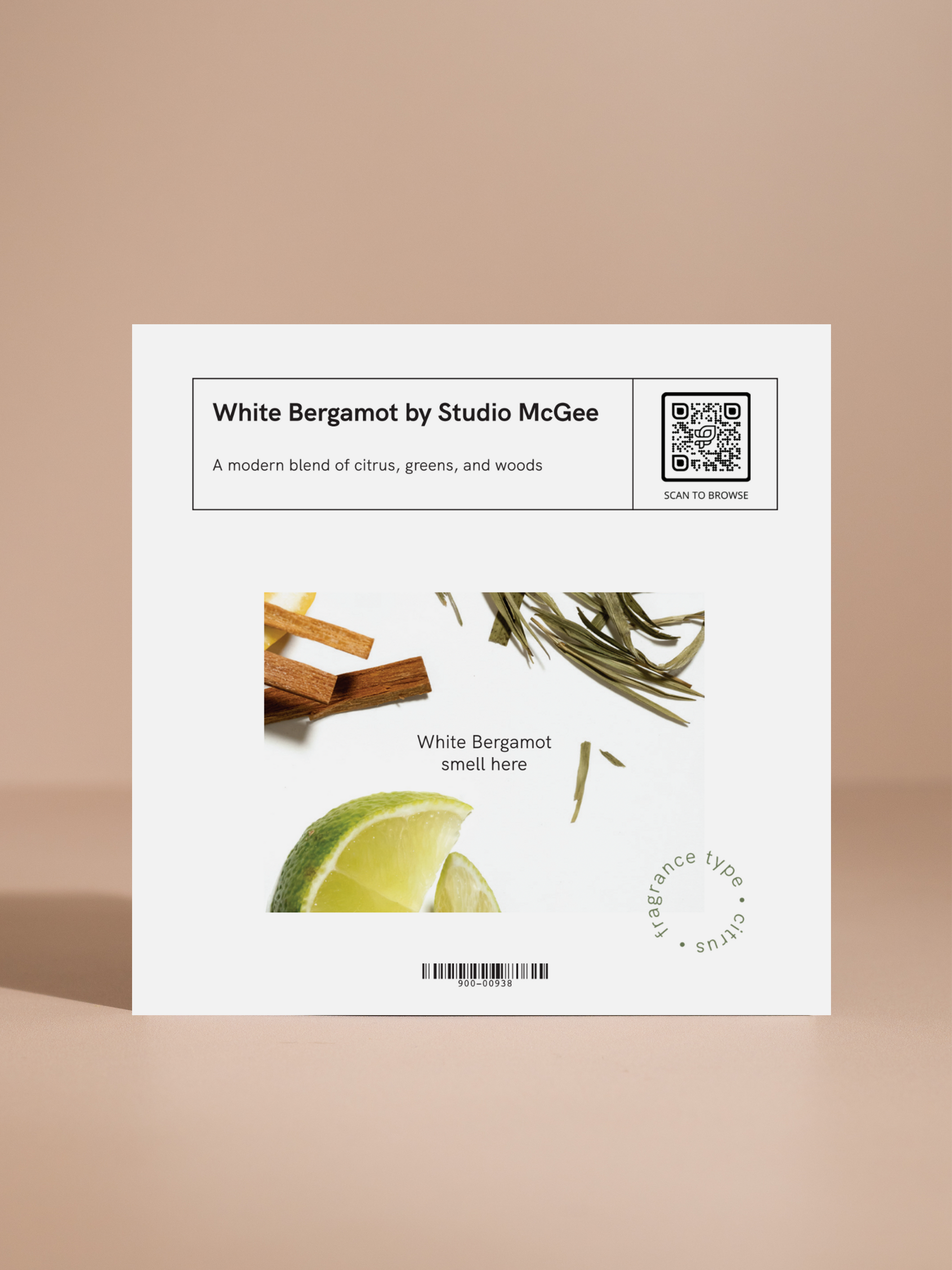 White Bergamot Scent Sample Card